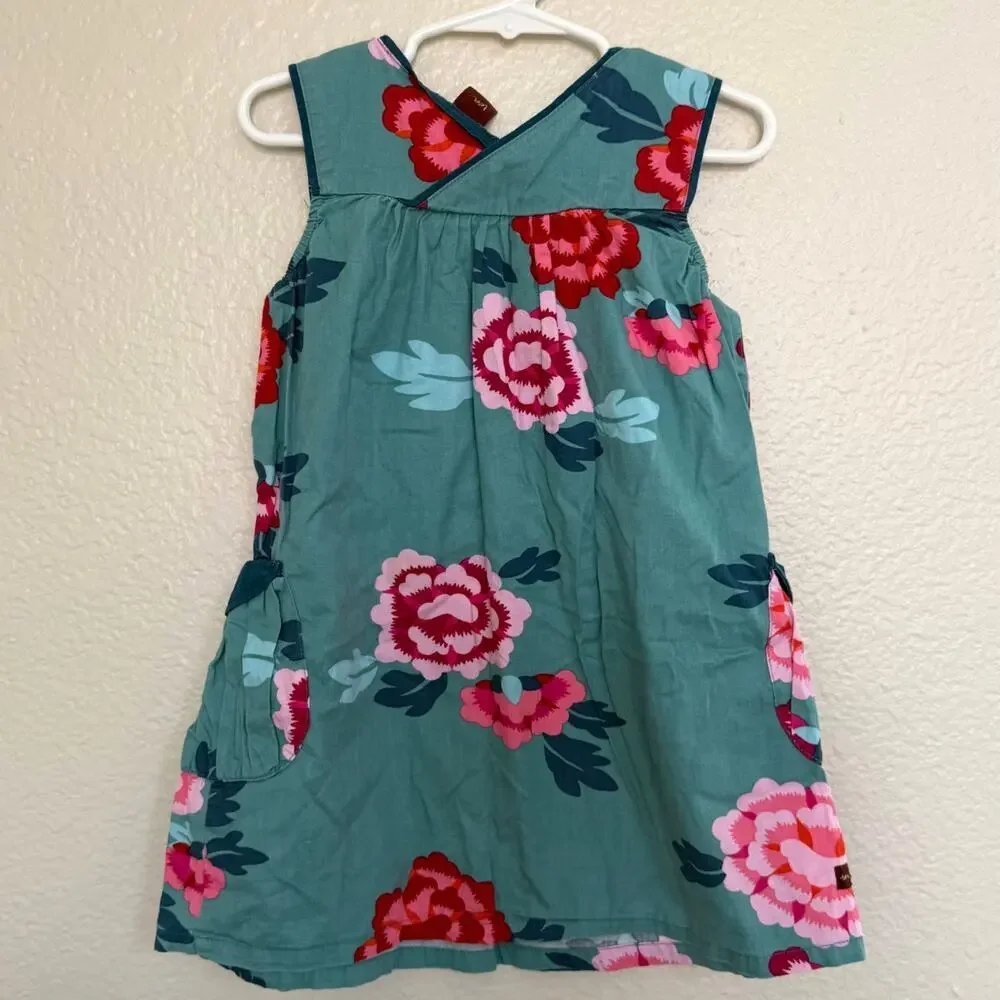 Tea Collection Size 4 100% Cotton Destination China Tai Kang Floral Dress